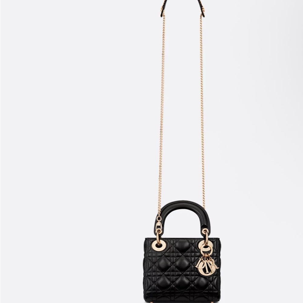 Dior Black and Gold Mini Bag with Quilted Design - Picture 5 of 5